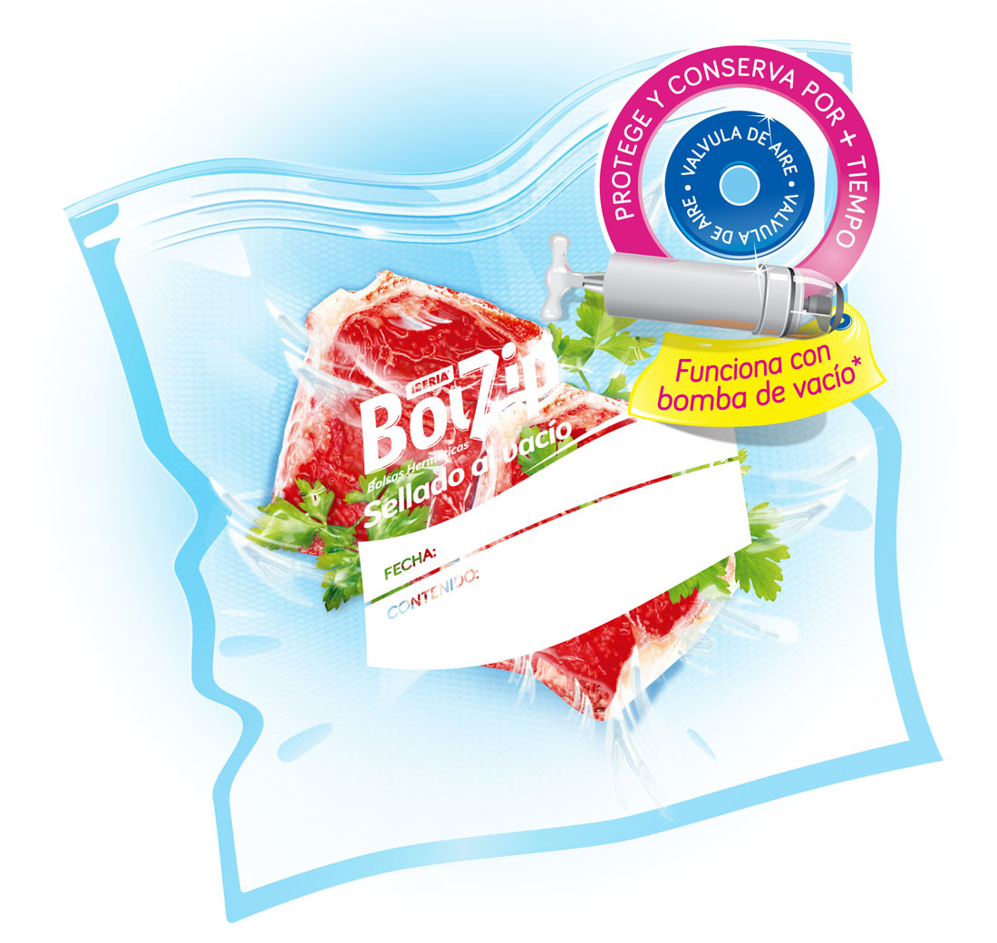 BolZip® Repuesto Bolsas Herméticas Sellado al Vacío Grandes x2u.